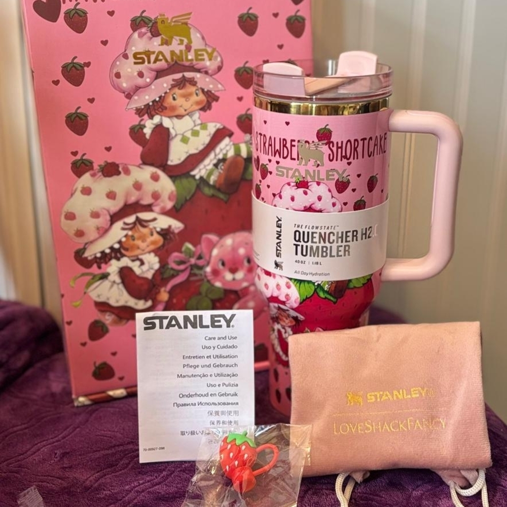 Stanley Pink and Red Strawberry Tumbler